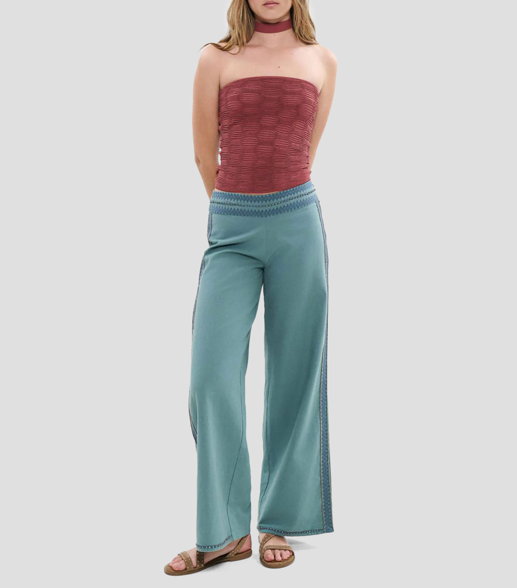 Blusa lisa sin mangas Mujer